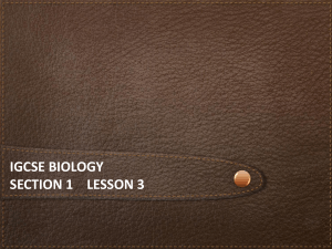 iGCSE Biology Section 1 Lesson 3