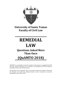 2018 Remedial Law QuAMTO UST