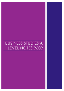 BUSINESS A2 NOTES