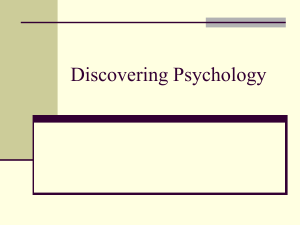 Discovering Psychology: Intro to Key Concepts & Approaches