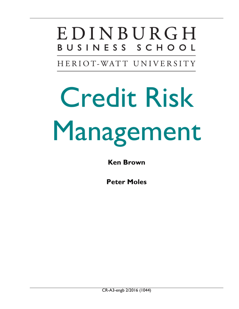 CreditRiskManagementCourseTaster