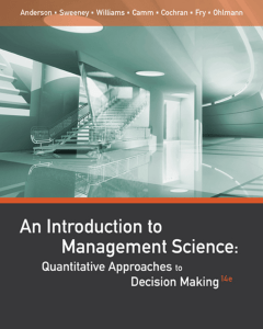 14th An Introduction to Management Science Quantitative Approaches