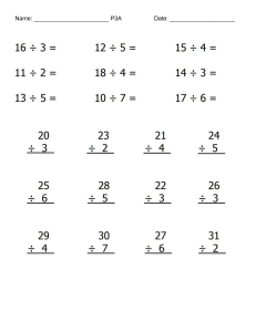 long division basics