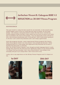 CABUGUAS BSEE 1-3  REFLECTION on the 30-Day Fitness Program
