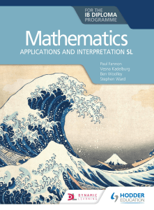Mathematics - Applications and Interpretation SL - Hodder 2019