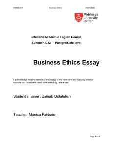 Business Ethics. M00882525