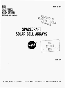 NASA Space Vehicle Design Criteria Solar Cell Arrays