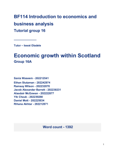 Economic Growth Within Scotland