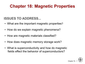 Magnetic Properties: Phenomena, Materials, and Superconductivity