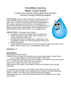 incredible journey water cycle game lesson plan