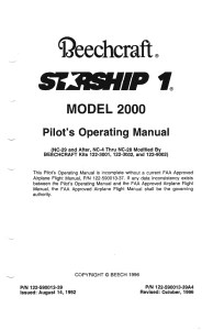 Beechcraft Starship 2000 Pilots Operating Manual