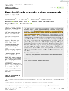 WIREs Climate Change - 2018 - Thomas - Explaining differential vulnerability to climate change  A social science review