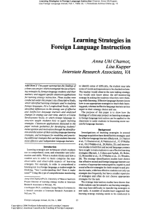 W5- Learning Strategies in Foreign