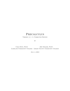 Precalculus Textbook: Functions, Polynomials, and More