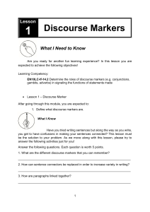 Eng10 Q1 Mod10 Discourse Markers Generalization Version 3