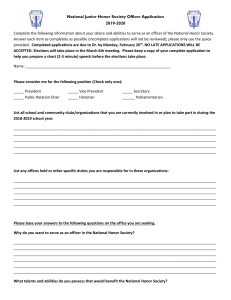NHS and NJHS Officer Application 