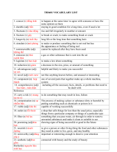 TRS601 Vocabulary List