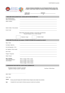 Teacher Apprentice Programme (UPSI) Acceptance Form