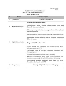 Panduan Analisis Keperluan Projek Khidmat Masyarakat (PSM)