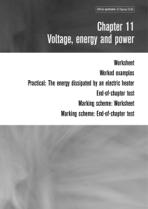 Chapter 11 Voltage  Energy and Power