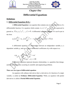 First Order Differential Equations -Chapter One 2