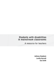 Inclusive Classroom Teacher Resource  