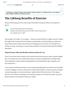 The Lifelong Benefits of Exercise - Fitness Center - EverydayHealth.com