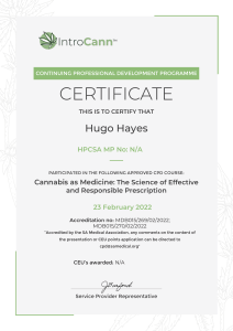 Cannabis as Medicine Certificate - H Hayes (1)