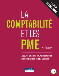 La comptabilité et les PME - Recueil de solutions (Jocelyne Gosselin, Sylvie Deslauriers etc.)