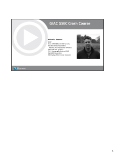 GSEC Crash Course