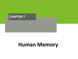 Human Memory: Encoding, Storage, Retrieval