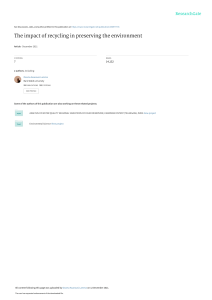 Theimpactofrecyclinginpreservingtheenvironment