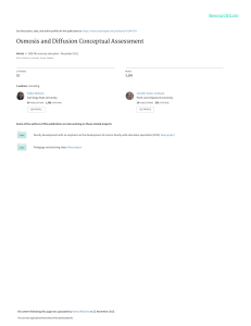 Osmosis & Diffusion Conceptual Assessment: Validated Instrument