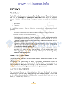 Physics Fundamentals: Measurements, SI Units, and More