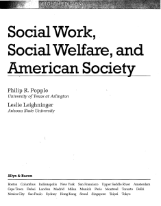 Social Work, Social Welfare, and American Society