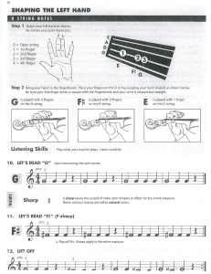 Shaping Left Hand: D String Notes for String Instruments