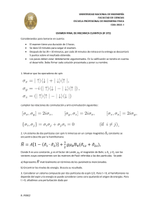 Examen final de mecánica cuántica IF 411