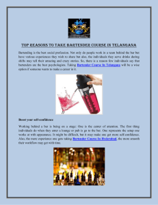 Top Reasons to Take Bartender Course in Telangana