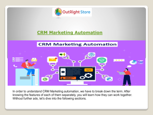 What is CRM Marketing Automation and role of CRM Marketing automation