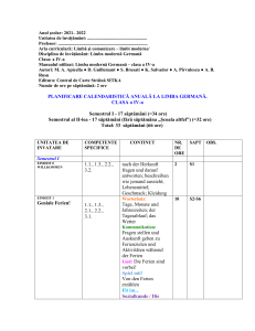 Planificare Limba moderna Germana clasa a IV a