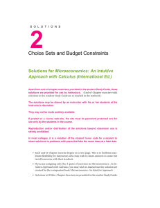 Microeconomics Solutions: Choice Sets & Budget Constraints