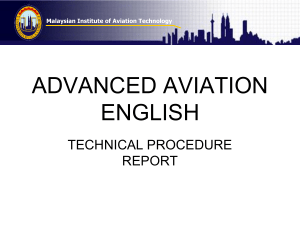 Technical Procedure Reports in Aviation English