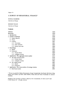 Barberis and Thaler - A Survey of Behavioral Finance