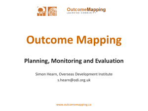 Outcome Mapping Planning, Monitoring and Evaluation
