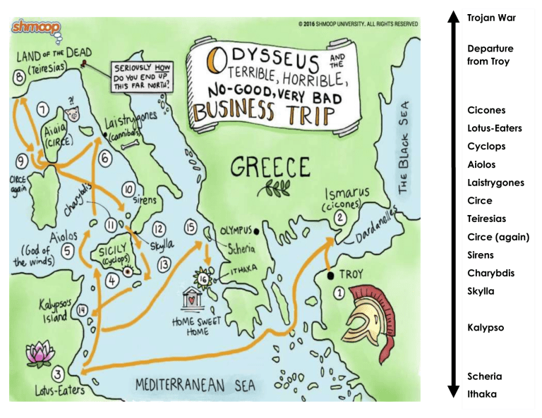 Printable Map Of Odysseus Journey Printable Map Of Odysseus Journey