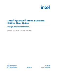 Intel®Quartus®Prime Standard Edition User Guide Design Recommendations