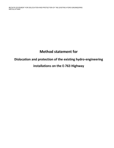 Method Statement for dislocation of Hydro engineering installations.