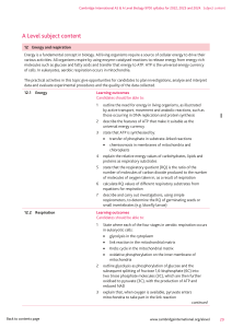 A-Level Biology Topics