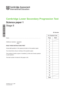 pdfcoffee.com cambridge-lower-secondary-progression-test-science-2018-stage-8-paper-1-question-pdf-free 2