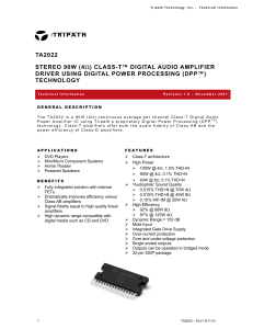 Tripath TA2022 - Datasheet